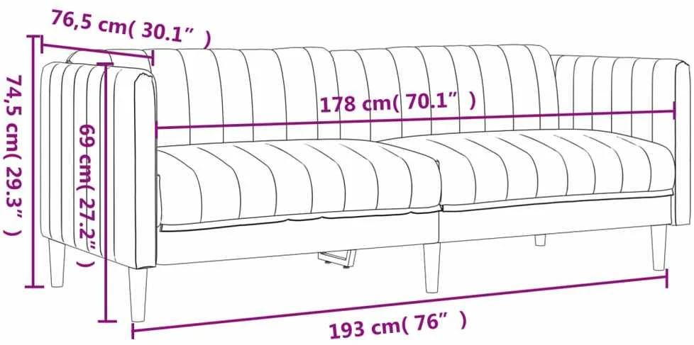 Trivietė sofa, rudos spalvos, dirbtinė versta oda