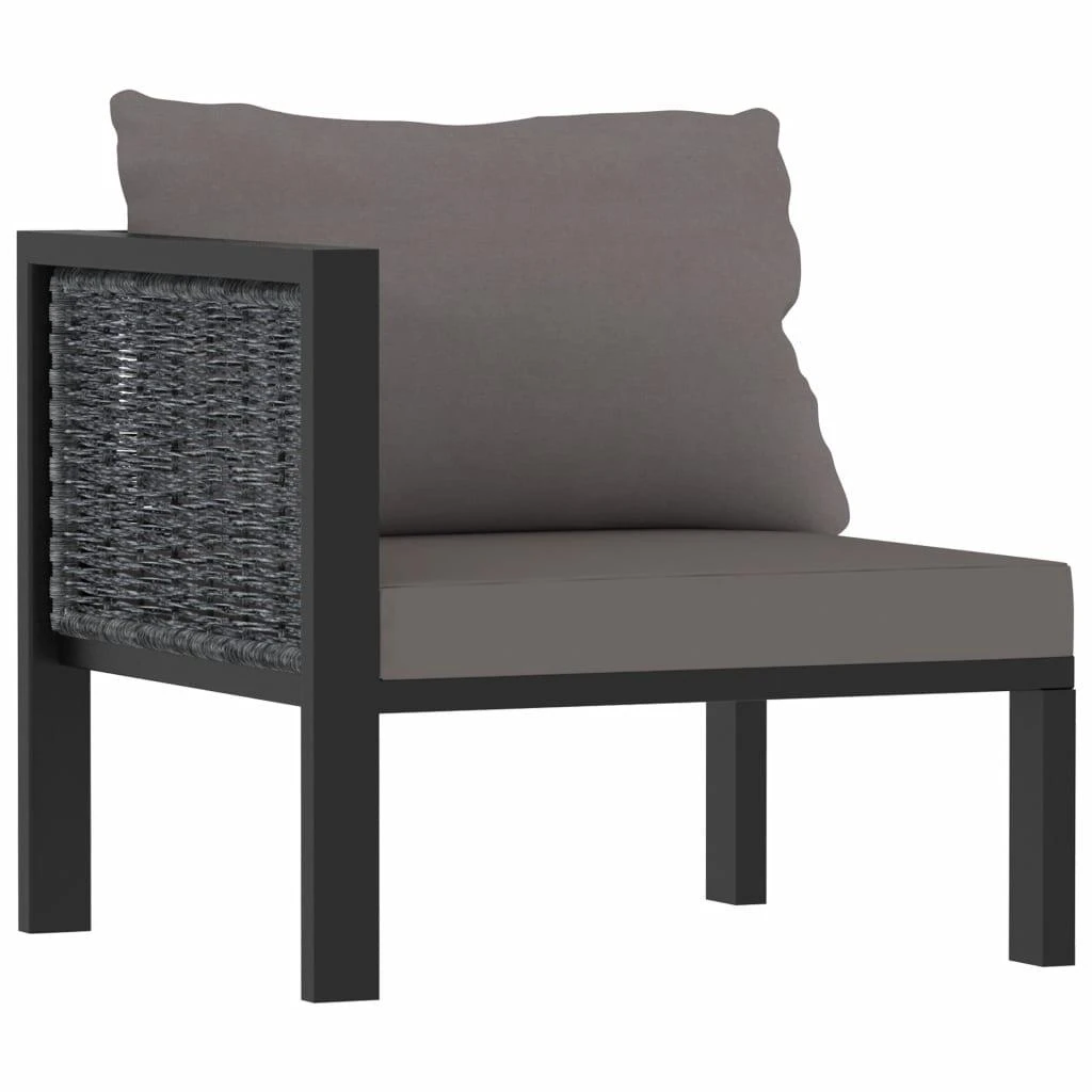 Lauko baldų komplektas Trivietė sofa su pagalvėlėmis, antracito spalvos, poliratanas