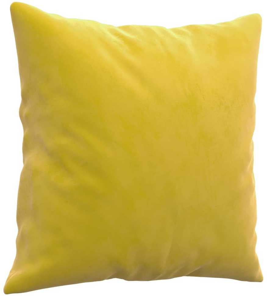 Trivietė sofa su pagalvėlėmis, geltonos spalvos, 180cm, aksomas