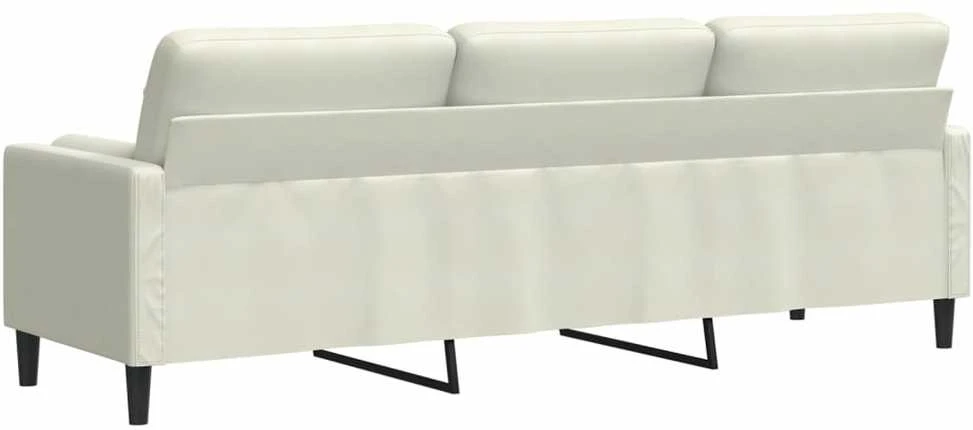 Trivietė sofa su pagalvėlėmis, kreminės spalvos, 210cm, aksomas
