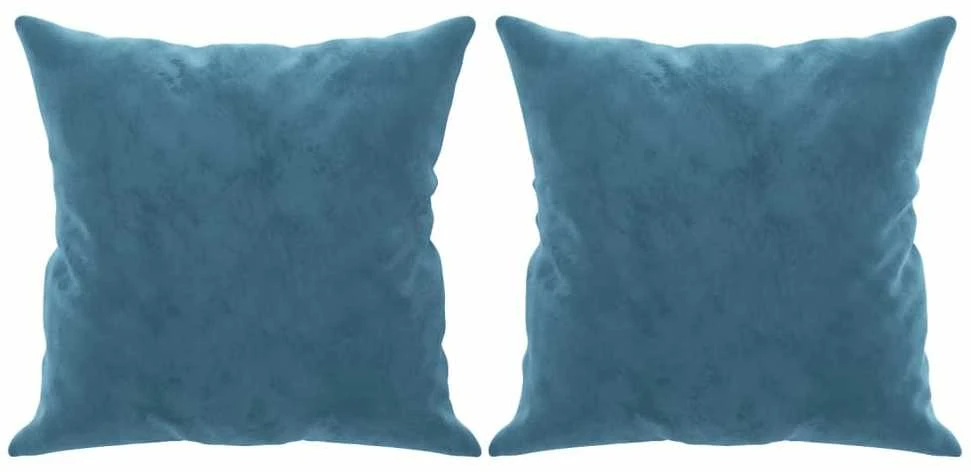 Trivietė sofa su pagalvėlėmis, mėlynos spalvos, 180cm, aksomas