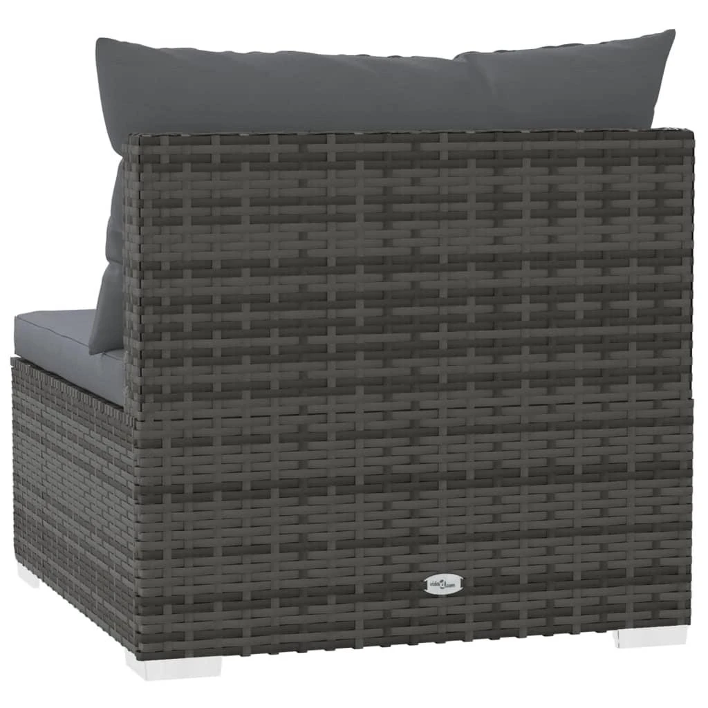 Lauko baldų komplektas Trivietė sofa su pagalvėlėmis, pilkos spalvos, poliratanas