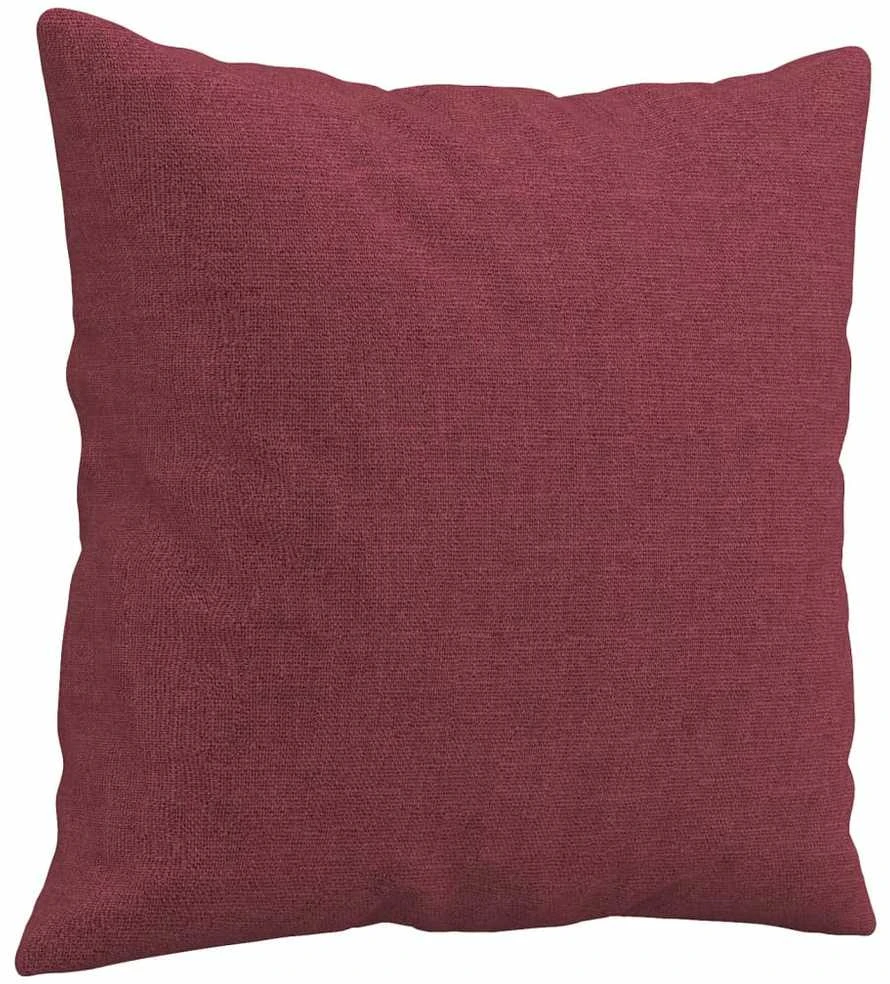 Trivietė sofa su pagalvėlėmis, raudonojo vyno, 180cm, audinys