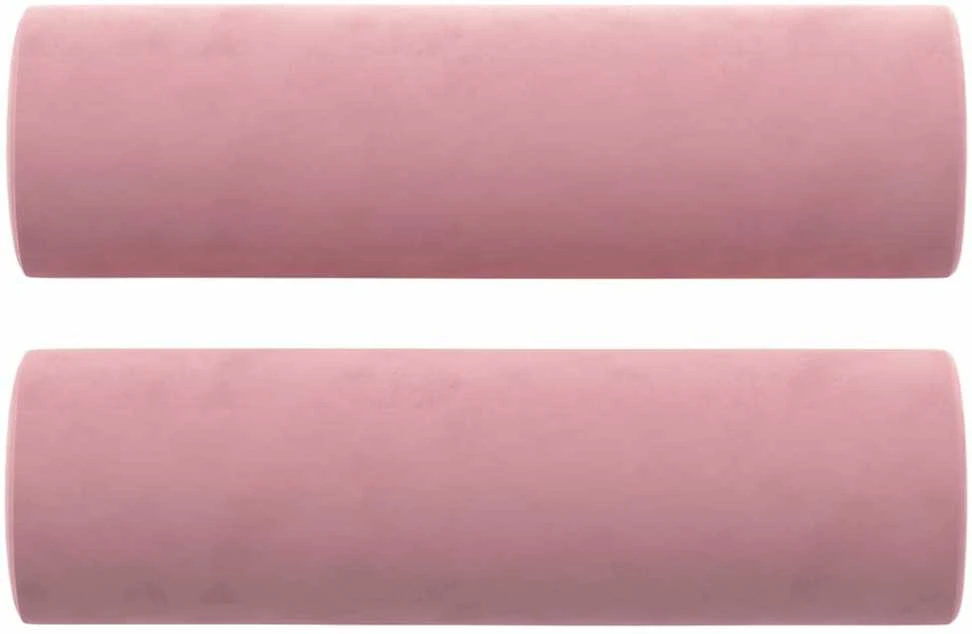 Trivietė sofa su pagalvėlėmis, rožinės spalvos, 180cm, aksomas