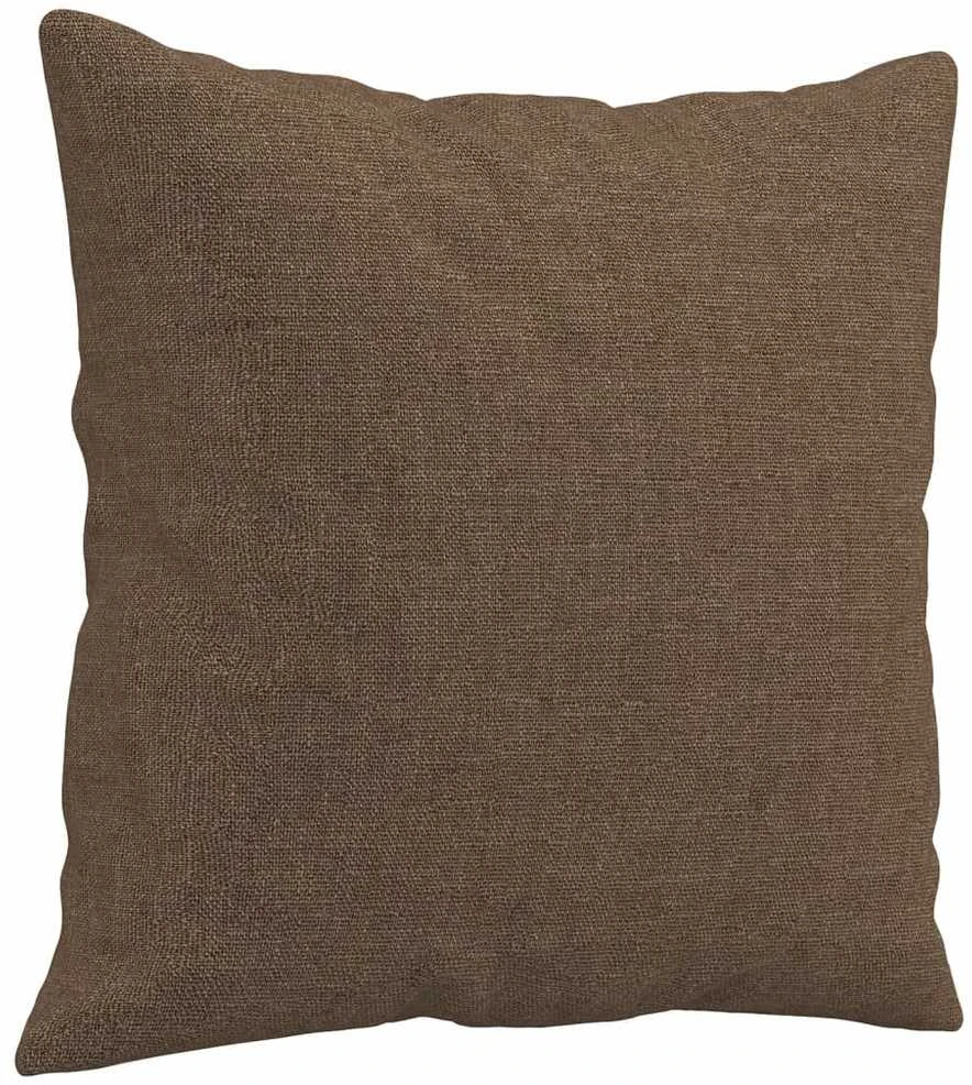 Trivietė sofa su pagalvėlėmis, rudos spalvos, 180cm, audinys