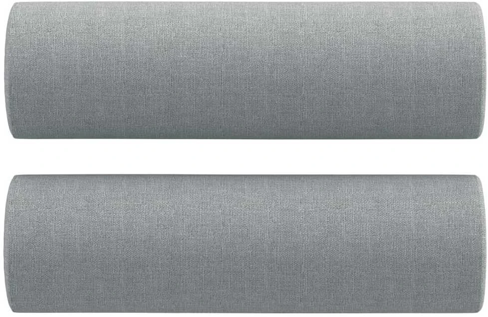 Trivietė sofa su pagalvėlėmis, šviesiai pilka, 180cm, audinys