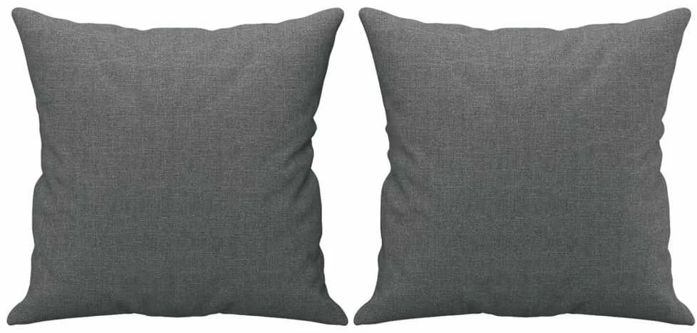 Trivietė sofa su pagalvėlėmis, tamsiai pilka, 180cm, audinys