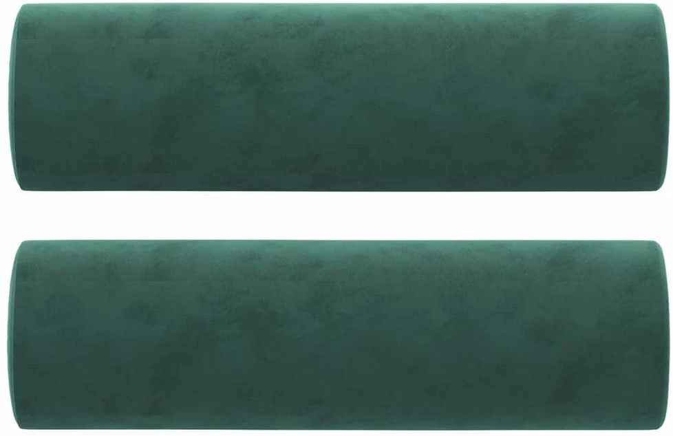 Trivietė sofa su pagalvėlėmis, tamsiai žalia, 180cm, aksomas