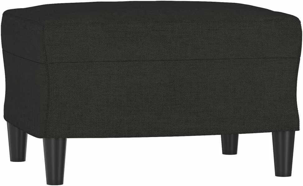 Trivietė sofa su pakoja, juodos spalvos, 180cm, audinys