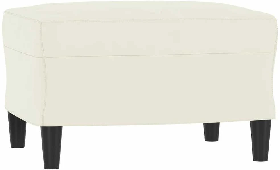 Trivietė sofa su pakoja, kreminės spalvos, 180cm, aksomas