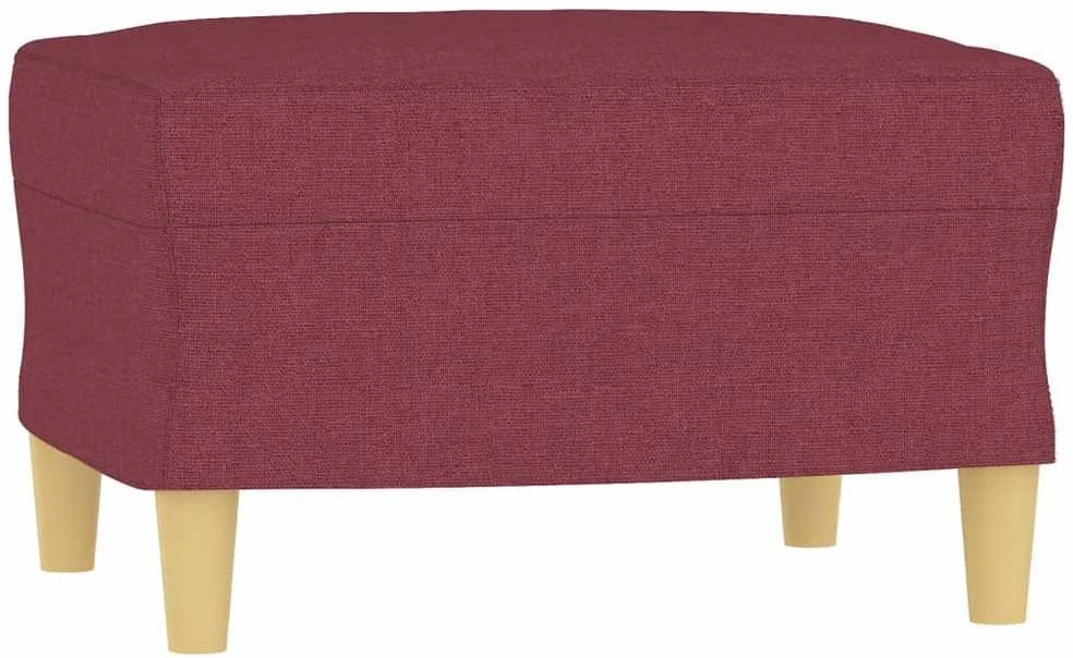 Trivietė sofa su pakoja, raudonojo vyno spalvos, 180cm, audinys
