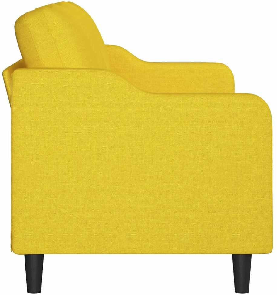Trivietė sofa, šviesiai geltonos spalvos, 180cm, audinys