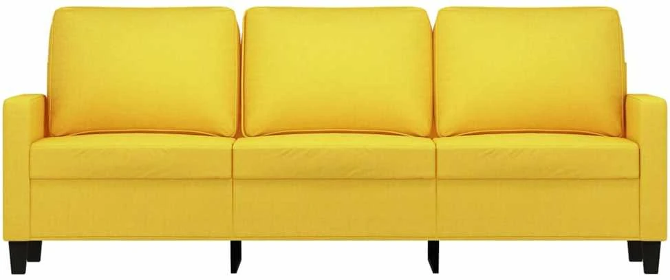 Trivietė sofa, šviesiai geltonos spalvos, 180cm, audinys