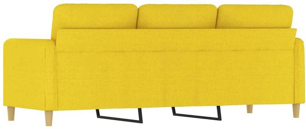 Trivietė sofa, šviesiai geltonos spalvos, 180cm, audinys