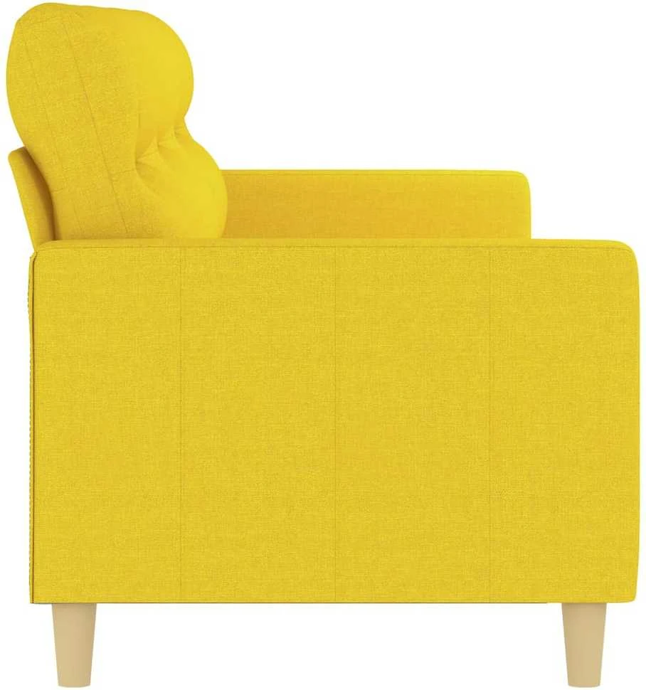 Trivietė sofa, šviesiai geltonos spalvos, 180cm, audinys