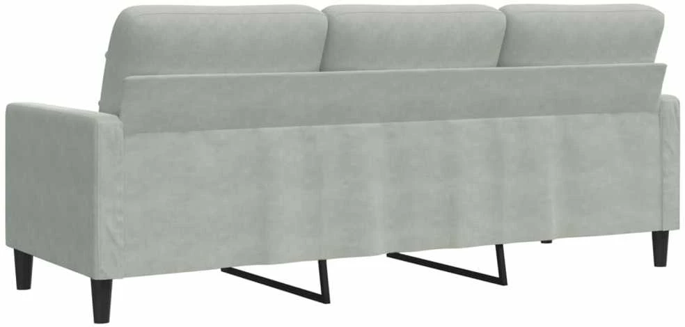 Trivietė sofa, šviesiai pilkos spalvos, 180cm, aksomas