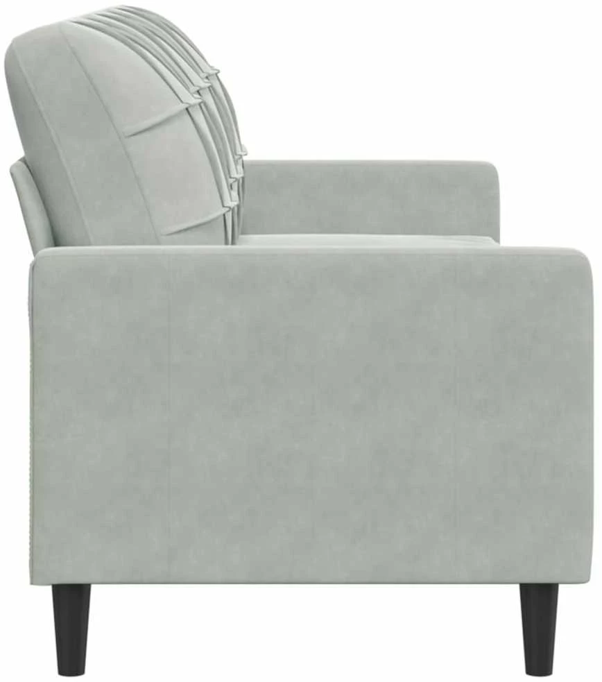 Trivietė sofa, šviesiai pilkos spalvos, 180cm, aksomas