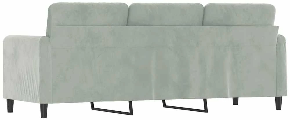Trivietė sofa, šviesiai pilkos spalvos, 180cm, aksomas