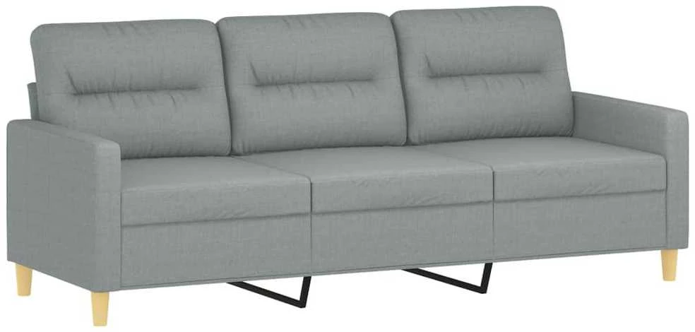 Trivietė sofa, šviesiai pilkos spalvos, 180cm, audinys