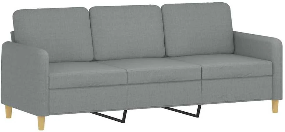 Trivietė sofa, šviesiai pilkos spalvos, 180cm, audinys