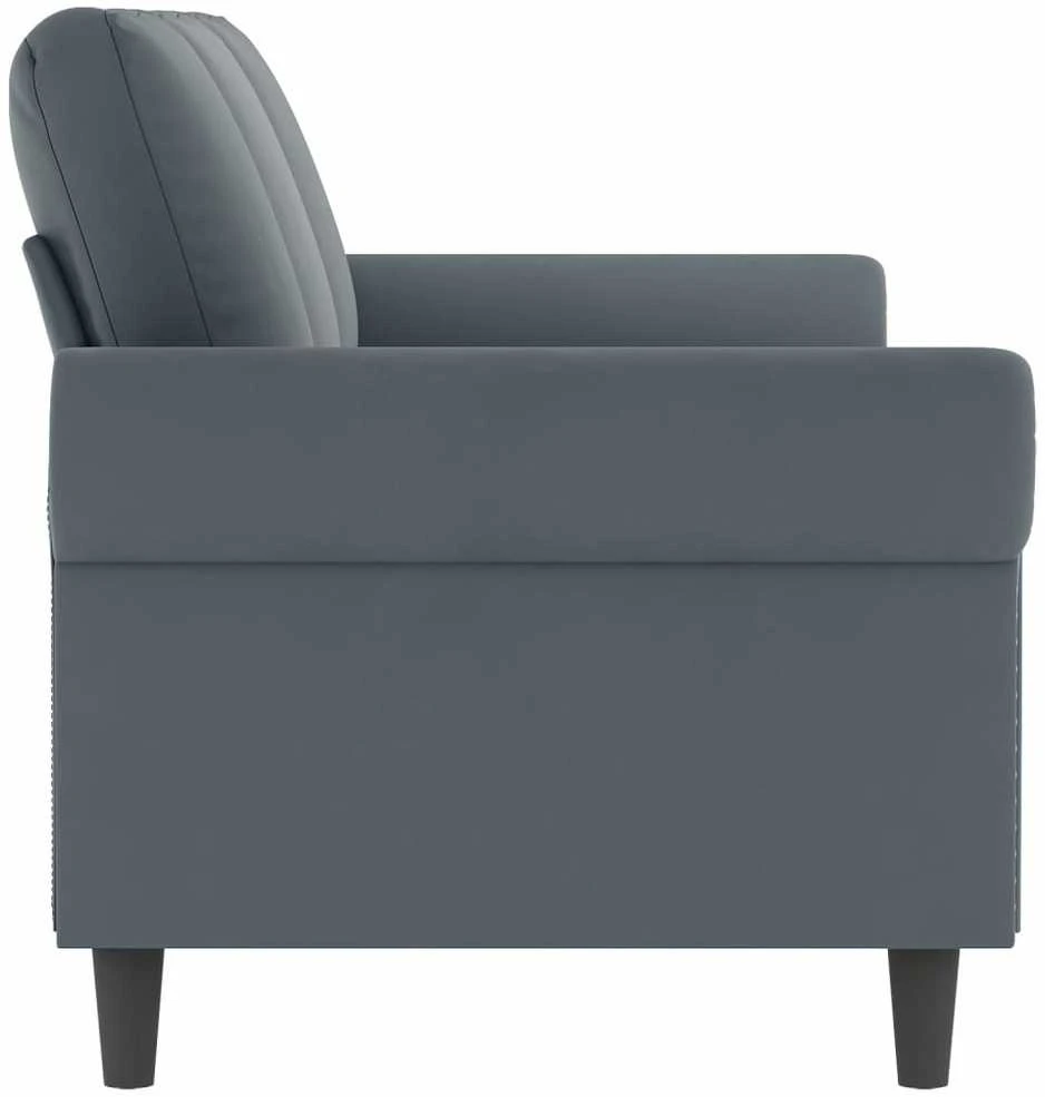Trivietė sofa, tamsiai pilkos spalvos, 180cm, aksomas