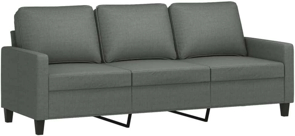 Trivietė sofa, tamsiai pilkos spalvos, 180cm, audinys
