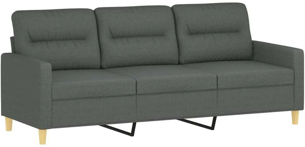 Trivietė sofa, tamsiai pilkos spalvos, 180cm, audinys