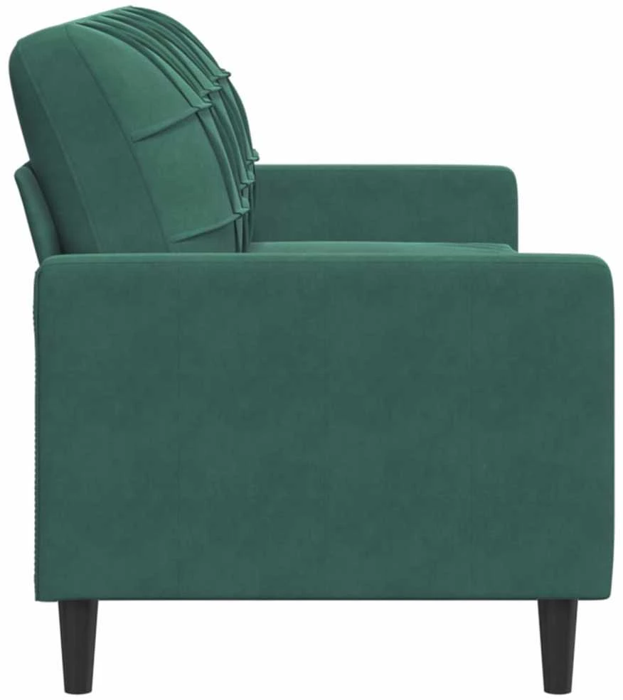 Trivietė sofa, tamsiai žalios spalvos, 180cm, aksomas