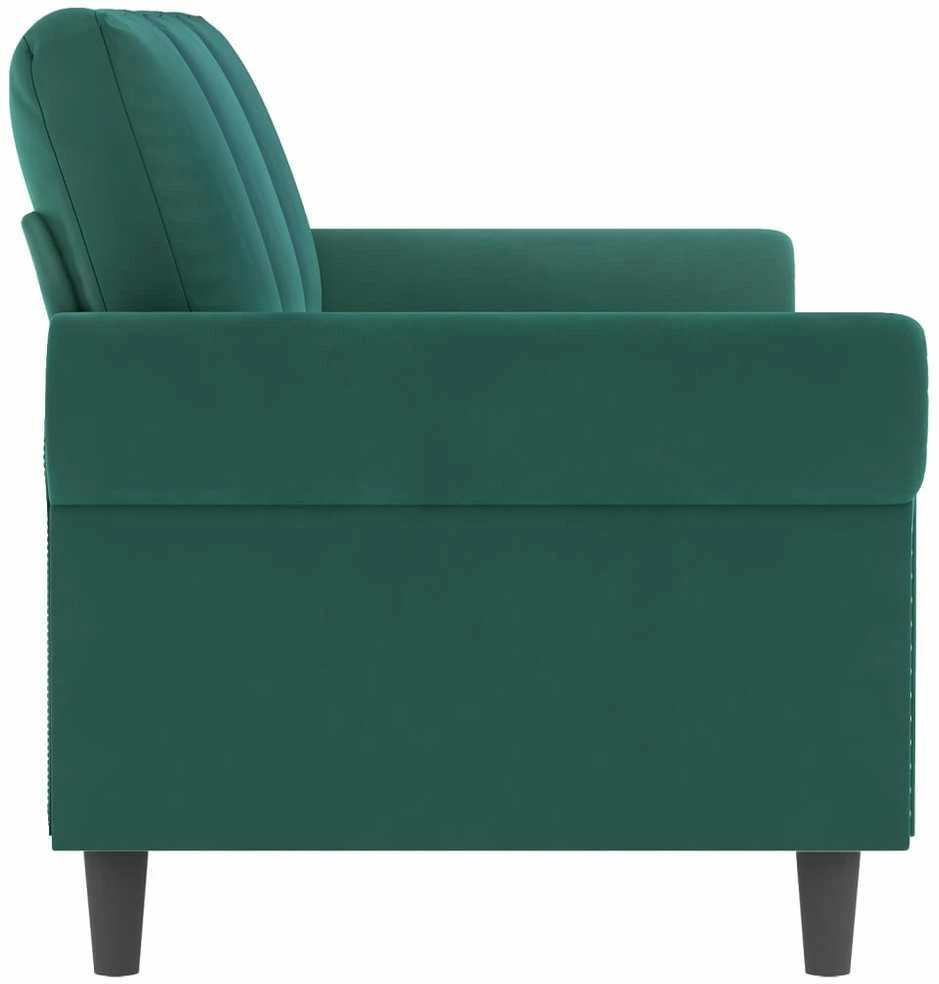 Trivietė sofa, tamsiai žalios spalvos, 180cm, aksomas
