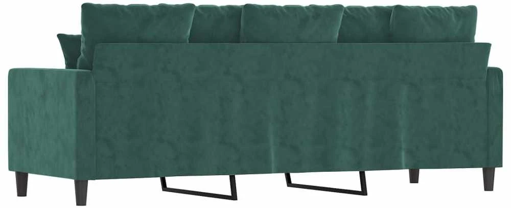 Trivietė sofa, tamsiai žalios spalvos, 180cm, aksomas