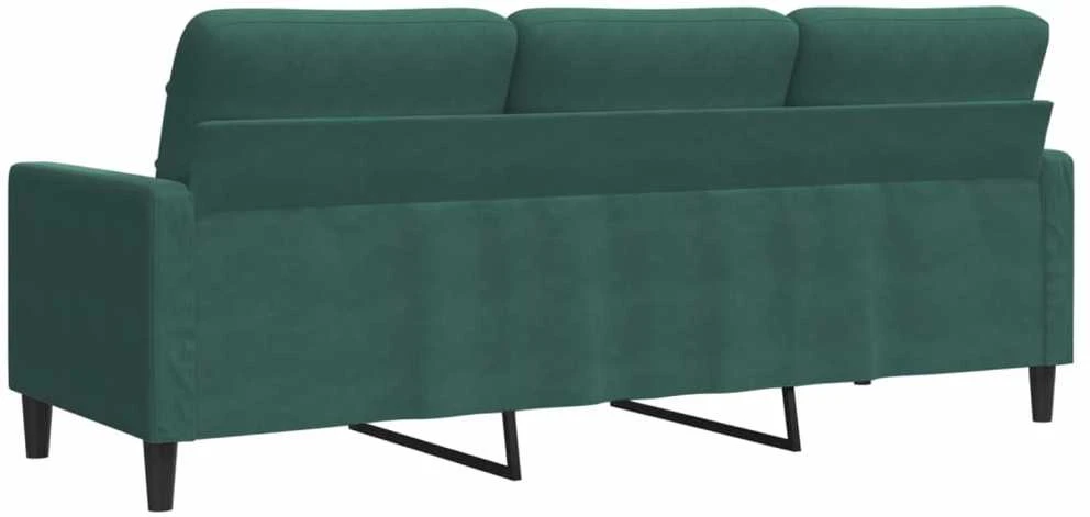Trivietė sofa, tamsiai žalios spalvos, 180cm, aksomas