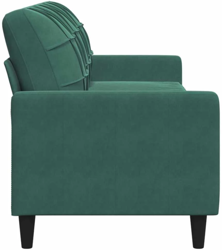 Trivietė sofa, tamsiai žalios spalvos, 210cm, aksomas