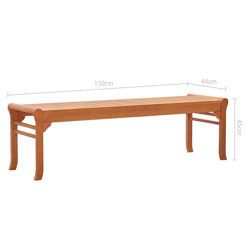 Trivietis sodo suoliukas, 150cm, eukalipto medienos masyvas