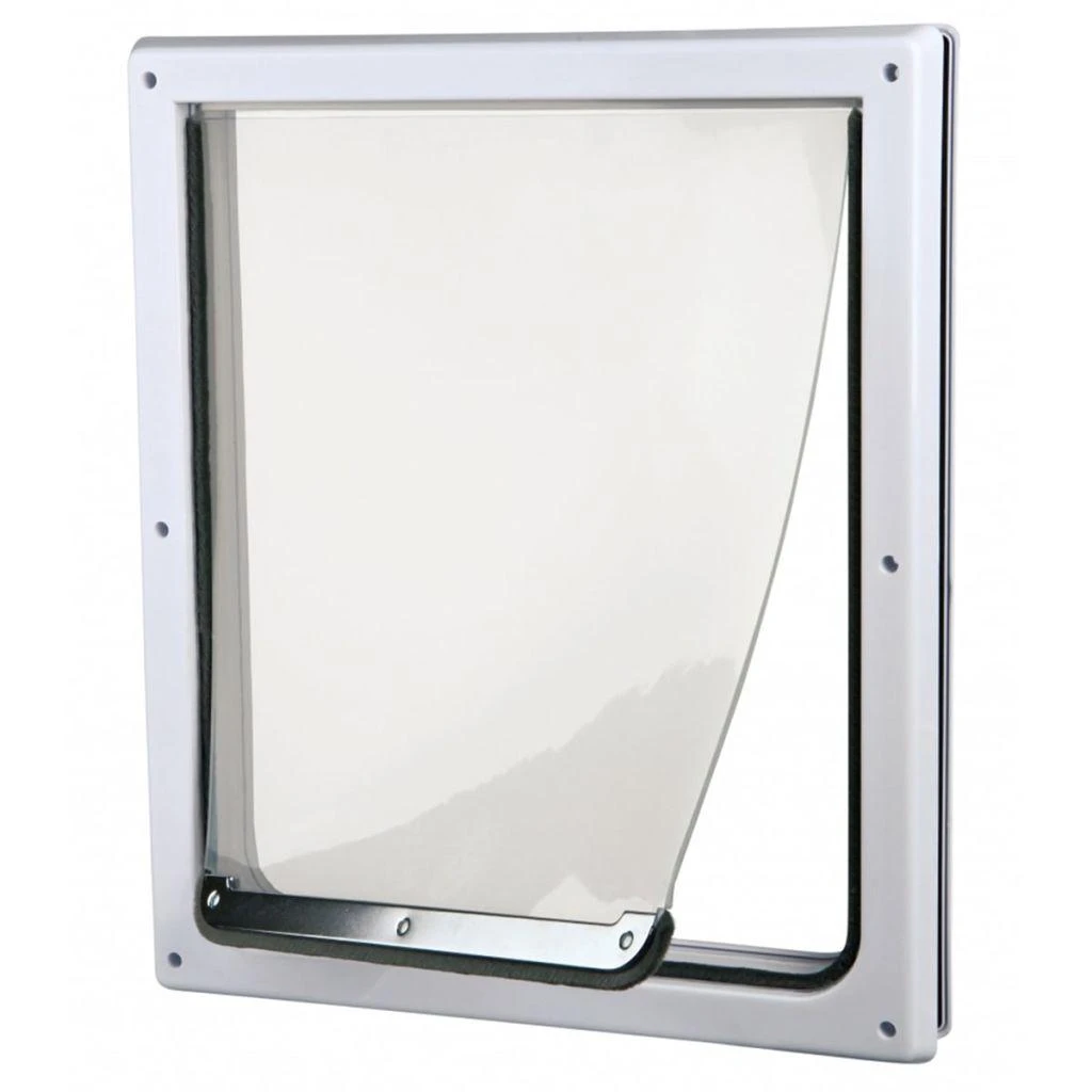 TRIXIE 2 krypčių durelės šunims, dydis M-XL 39x45 cm, baltos, 3879