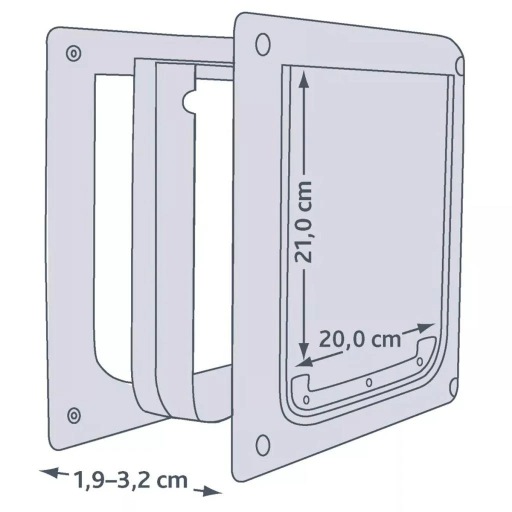 TRIXIE 2 krypčių durelės šunims, dydis XS-S 25x29 cm, baltos, 3877