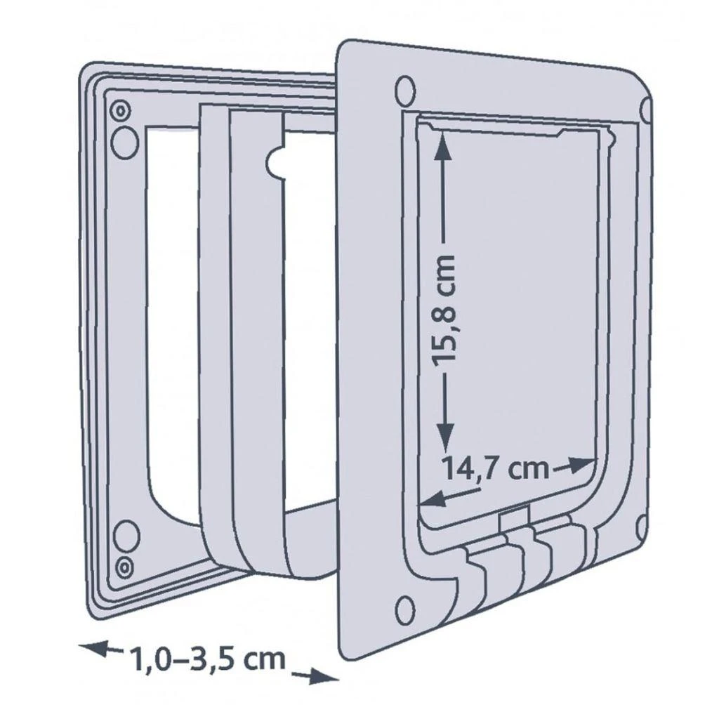 TRIXIE 4 krypčių durelės katėms, elektromagnetinės, 21,1x24,4 cm
