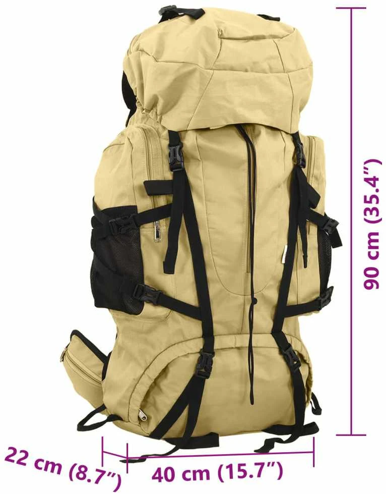 Turistinė kuprinė, chaki, 100L, oksfordo audinys