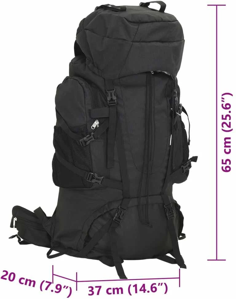 Turistinė kuprinė, juoda, 60L, oksfordo audinys