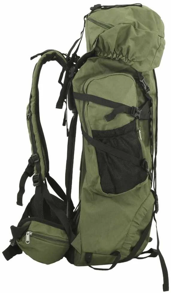 Turistinė kuprinė, uniformnė žalia, 60L, oksfordo audinys