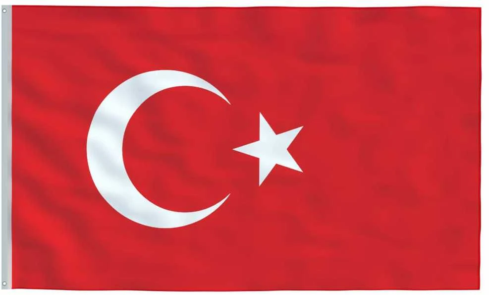Turkijos vėliava su stiebu, aliuminis, 6,23m