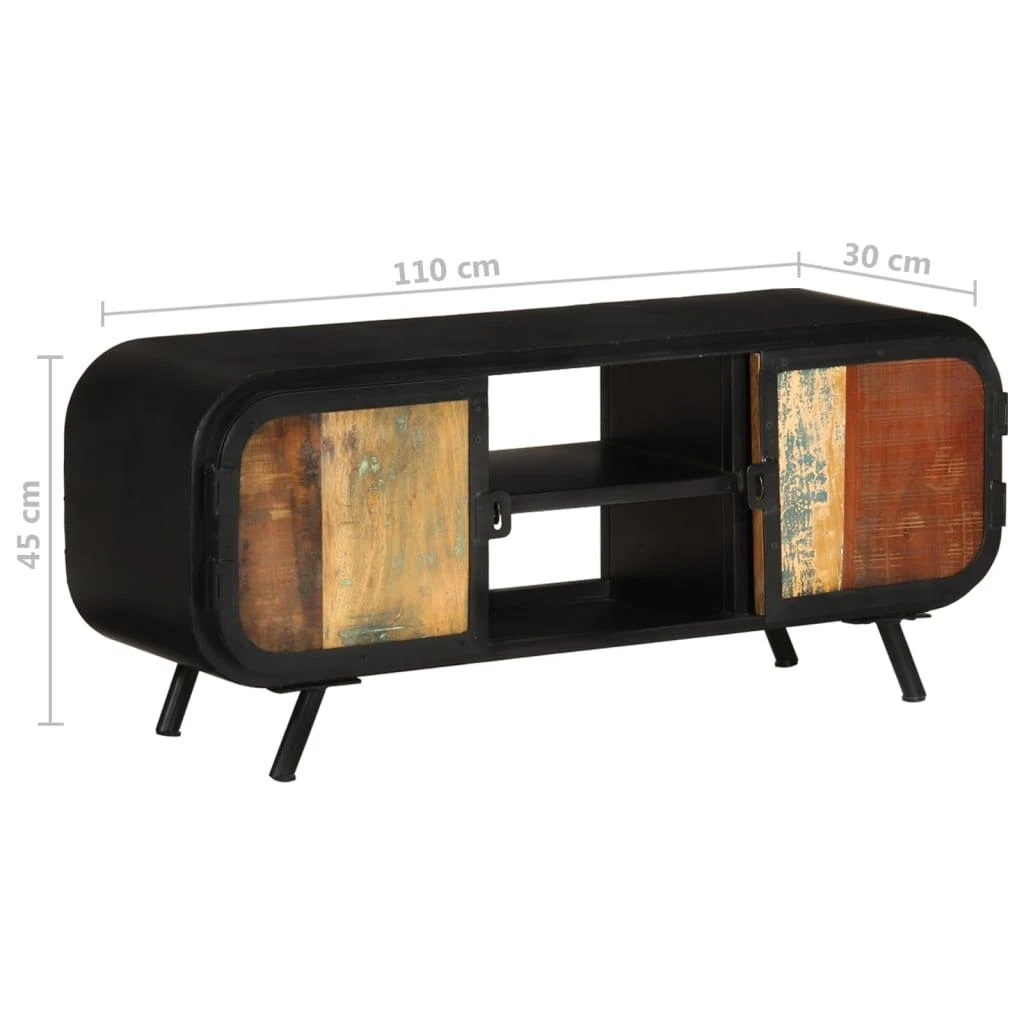 TV staliukas TV spintelė, 110x30x45cm, perdirbtos medienos masyvas