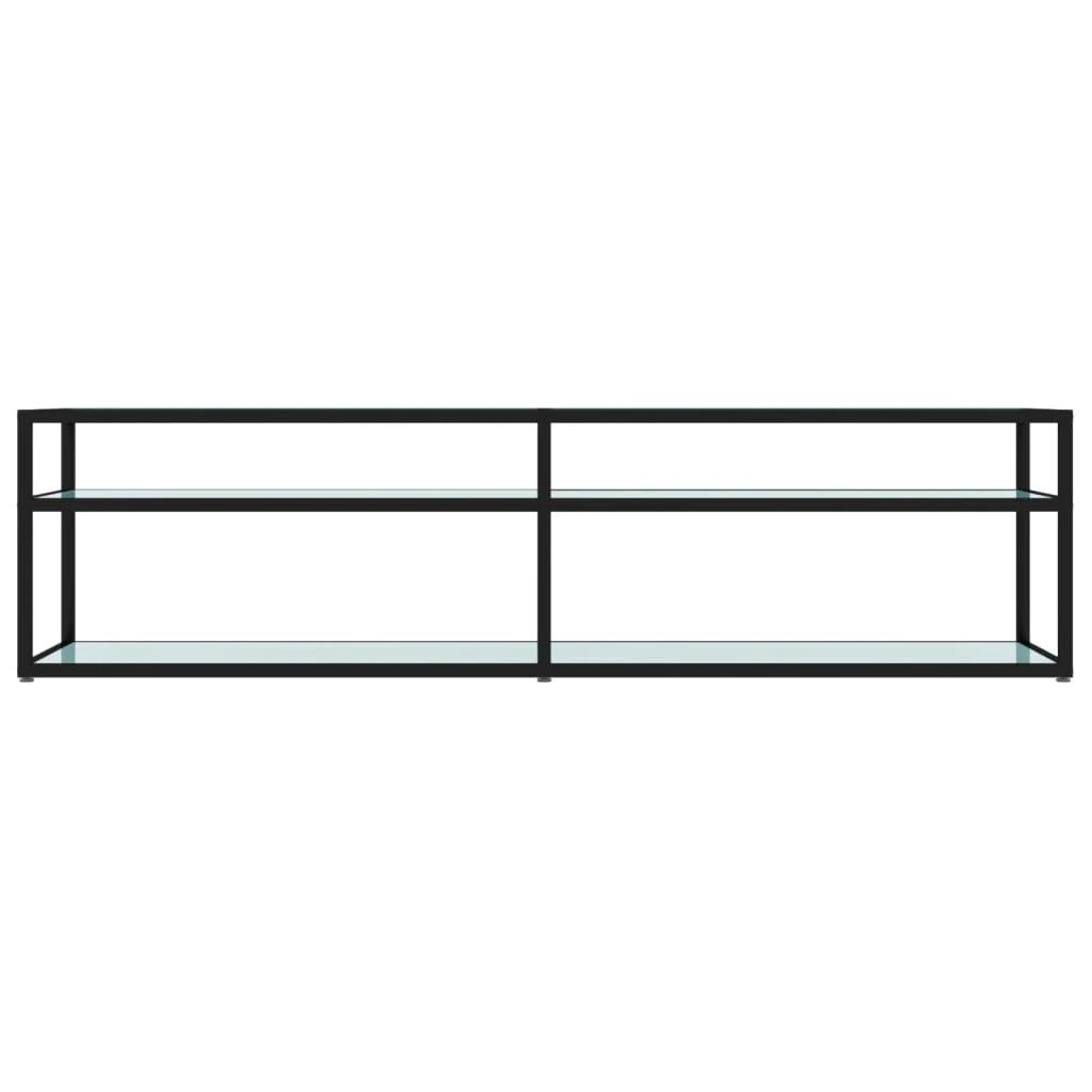 TV staliukas TV spintelė, balta marmuro, 160x40x40,5cm, grūdintas stiklas