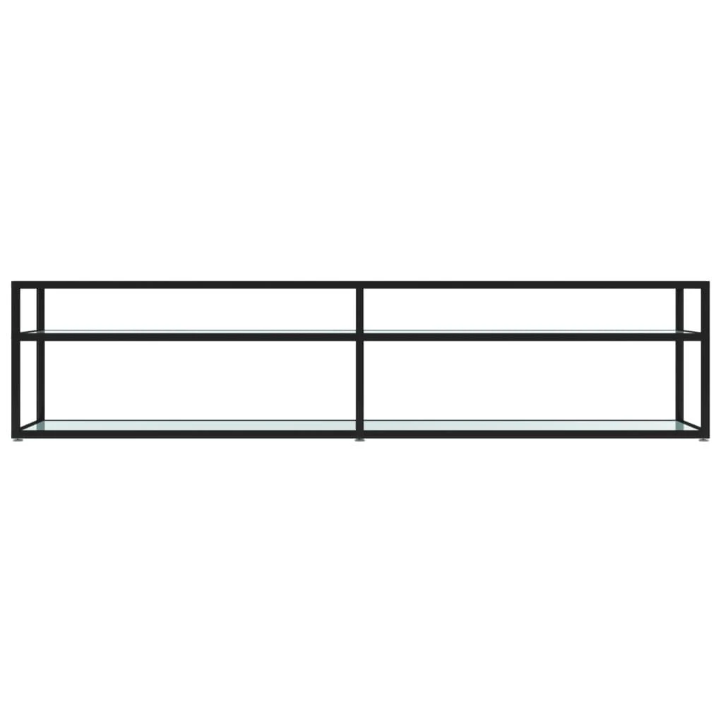 TV staliukas TV spintelė, balta marmuro, 180x40x40,5cm, grūdintas stiklas