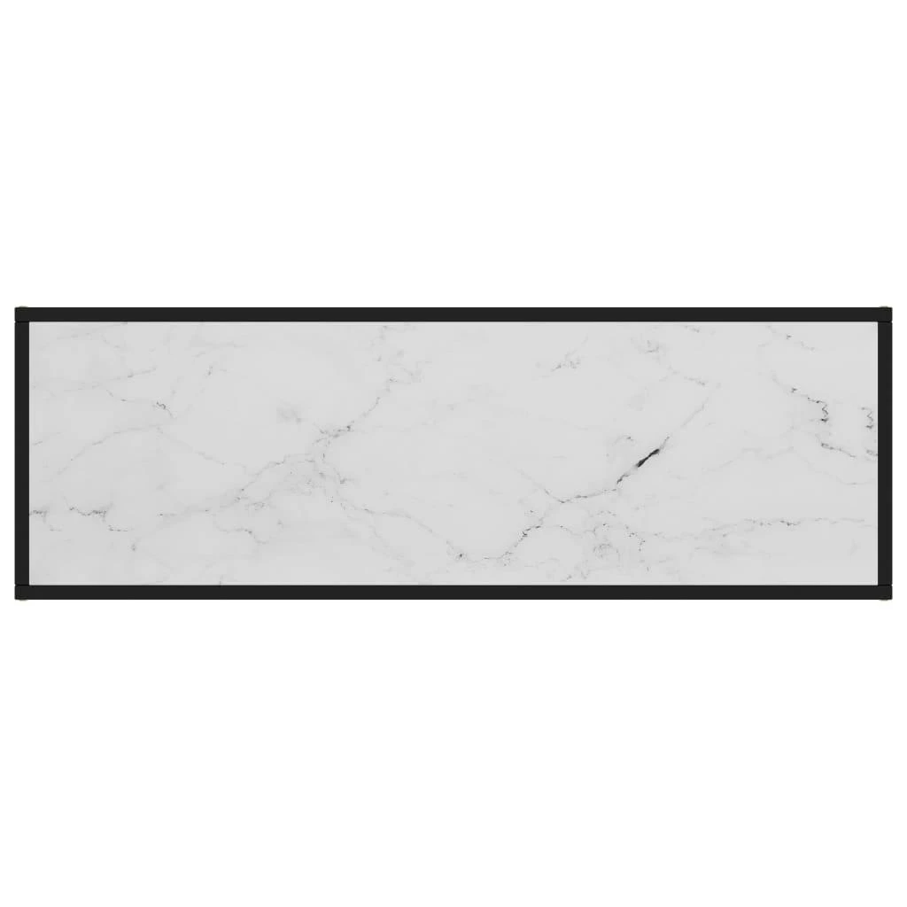 TV staliukas TV spintelė, juoda, 120x40x40cm, su baltu marmuriniu stiklu