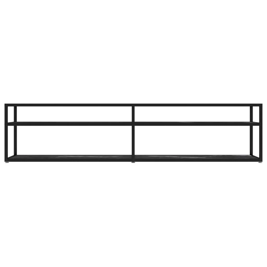 TV staliukas Televizoriaus spintelė, juodo marmuro, 180x40x40,5cm, stiklas