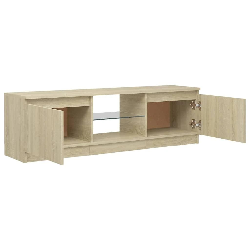 TV staliukas TV spintelė su LED apšvietimu, ąžuolo spalvos, 120x30x35,5cm