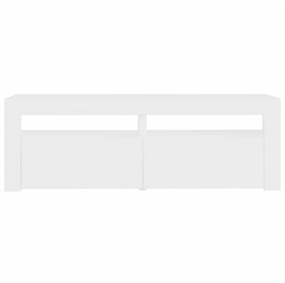 TV staliukas TV spintelė su LED apšvietimu, balta spalva, 120x35x40 cm
