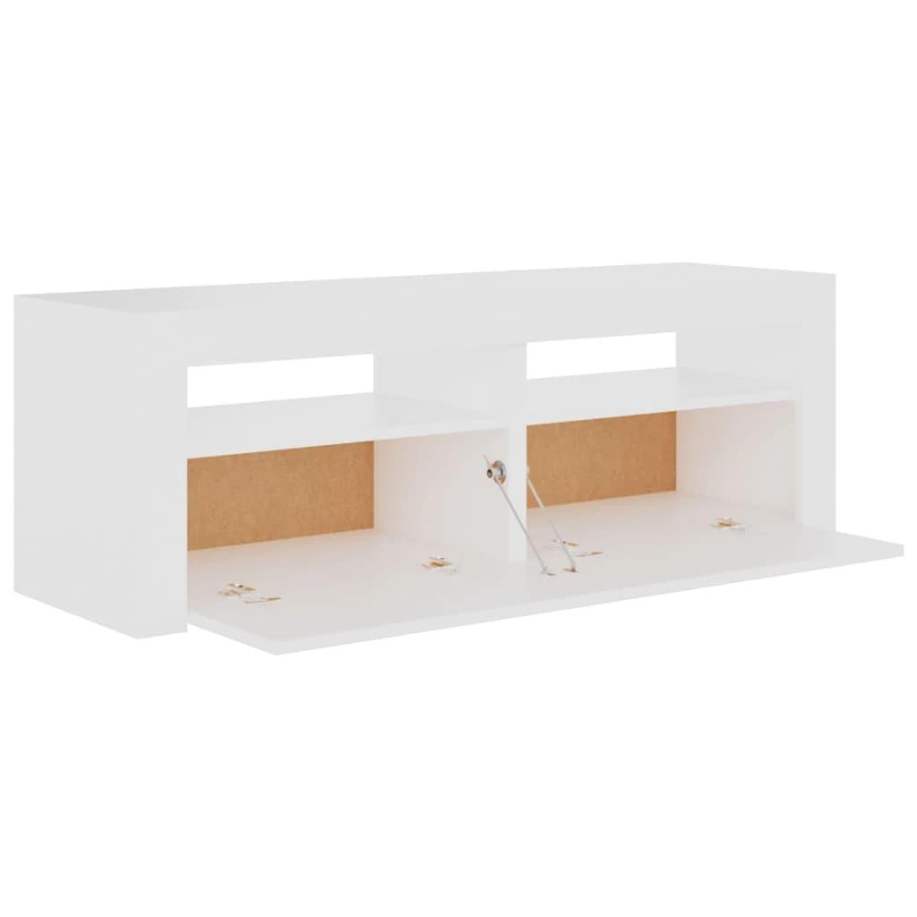 TV staliukas TV spintelė su LED apšvietimu, balta spalva, 120x35x40 cm