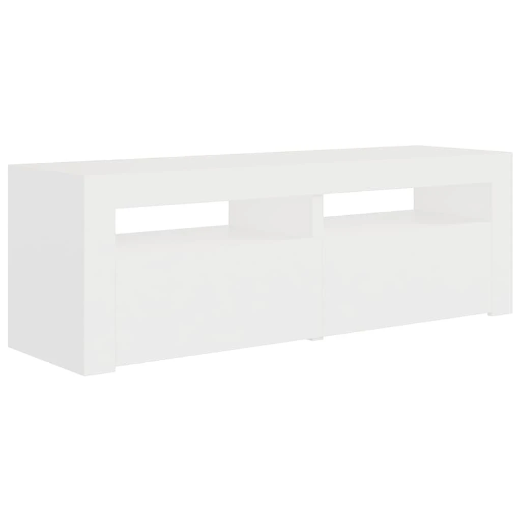 TV staliukas TV spintelė su LED apšvietimu, balta spalva, 120x35x40 cm