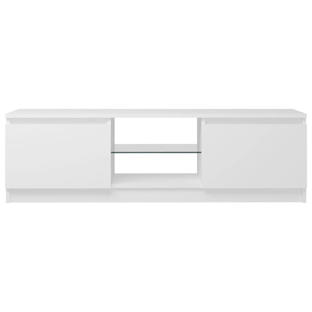 TV staliukas TV spintelė su LED apšvietimu, baltos spalvos, 120x30x35,5cm